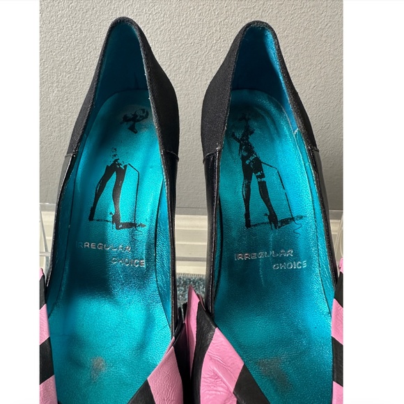 Irregular Choice Oversized Bow Pumps Heels Pink Black Size 8 - Picture 10 of 13